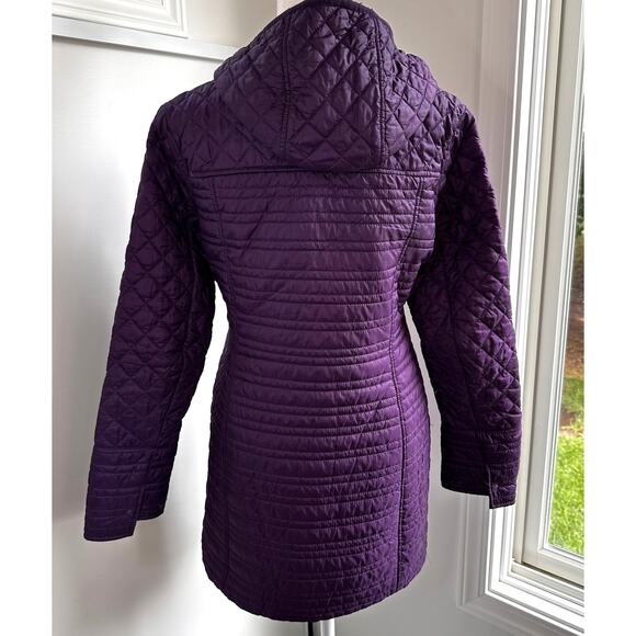 Title Nine Kismet Purple Small Light Weight Puffer Jacket Coat Hood  Fall Winter - Picture 5 of 7